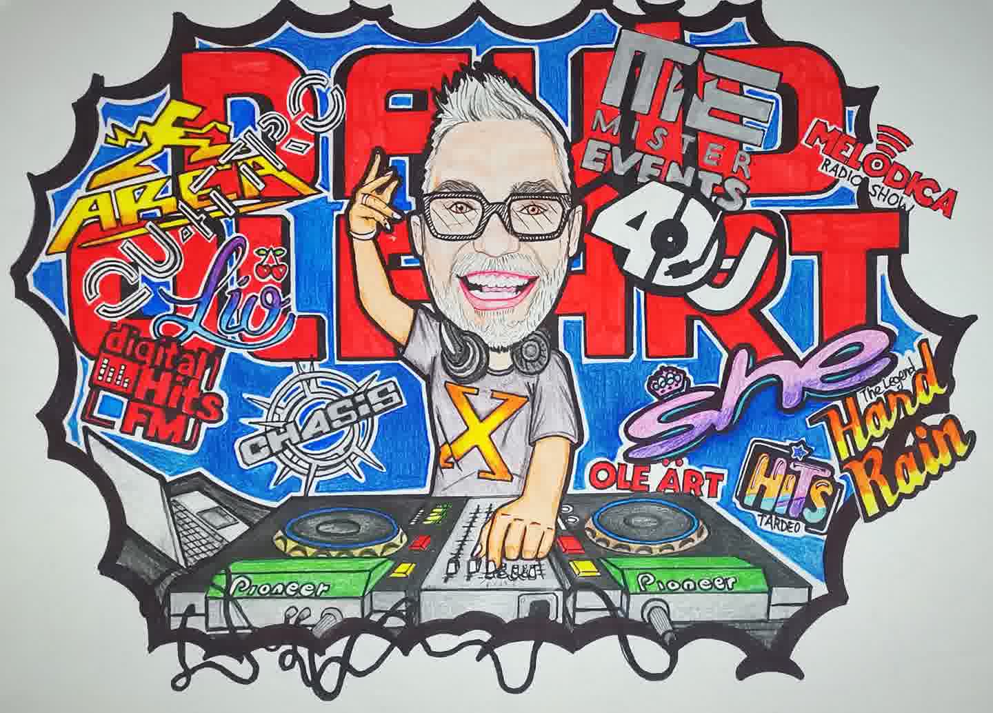 Caricatura individual d'un DJ